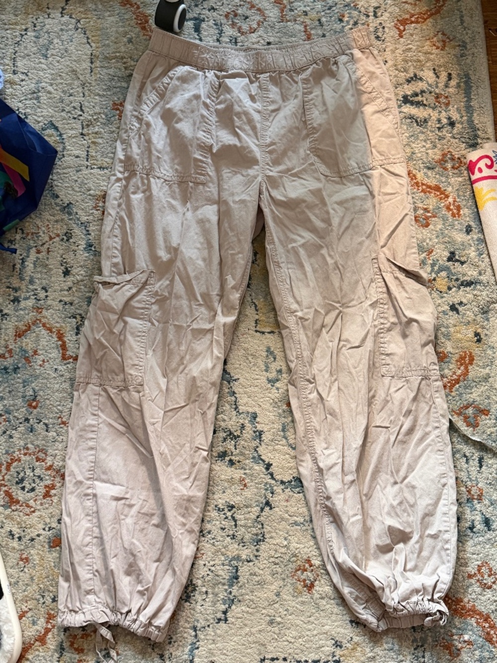 Light Khaki Parachute Cargo Pants